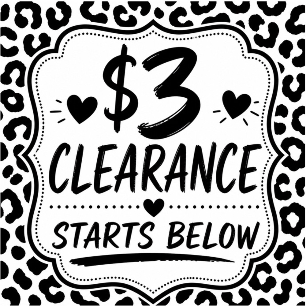$3 Clearance Sign - Black & White Graphic